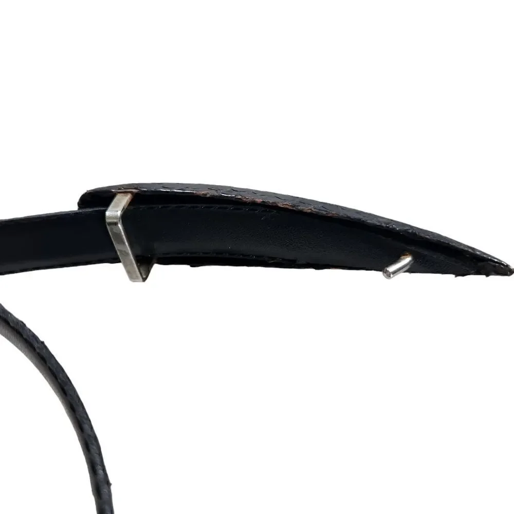 Fob Trading Snakeskin Belt Black M L 24-28 inch Skinny